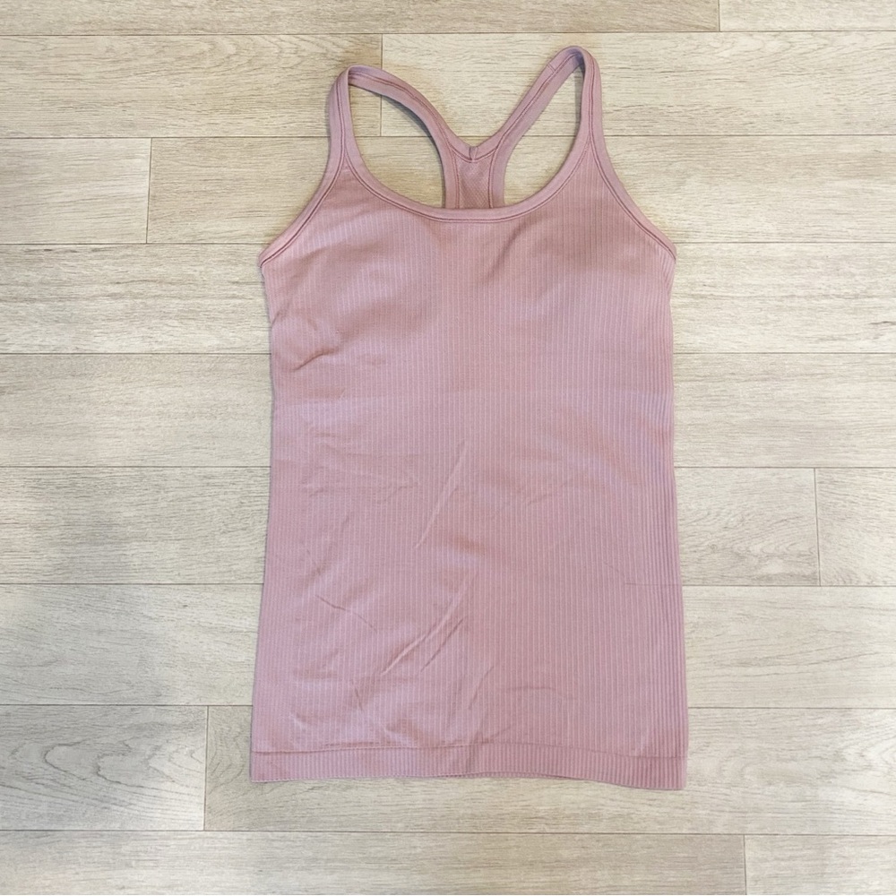 Lululemon Pink Tide Ebb To Street Full Length Tank Top Size 8